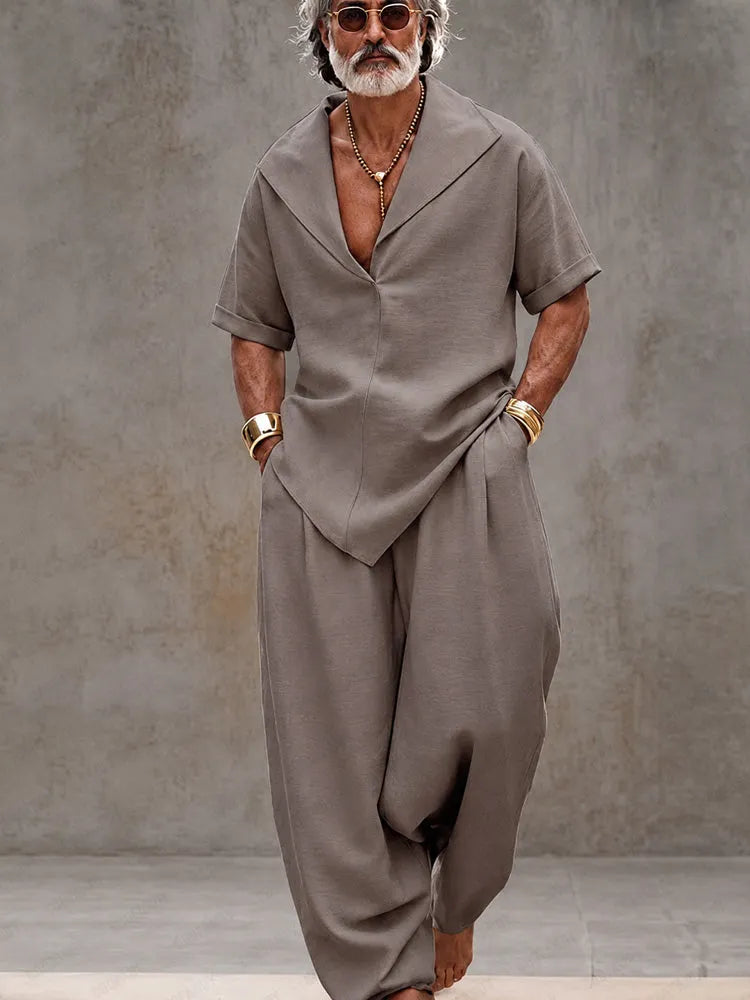 Casual Minimalist Loose Fit Matching Set