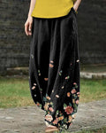 Spring and Summer Floral Wash Loose Casual Pants