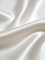 Elegant Champagne White Satin Sleeveless Bow Shirt