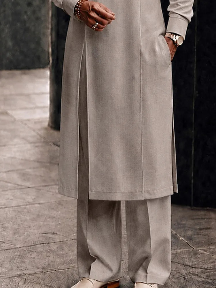Versatile Pocketed Longline Top Pants Set