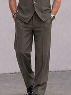 Modern Solid Color Suit Vest and Pants Set