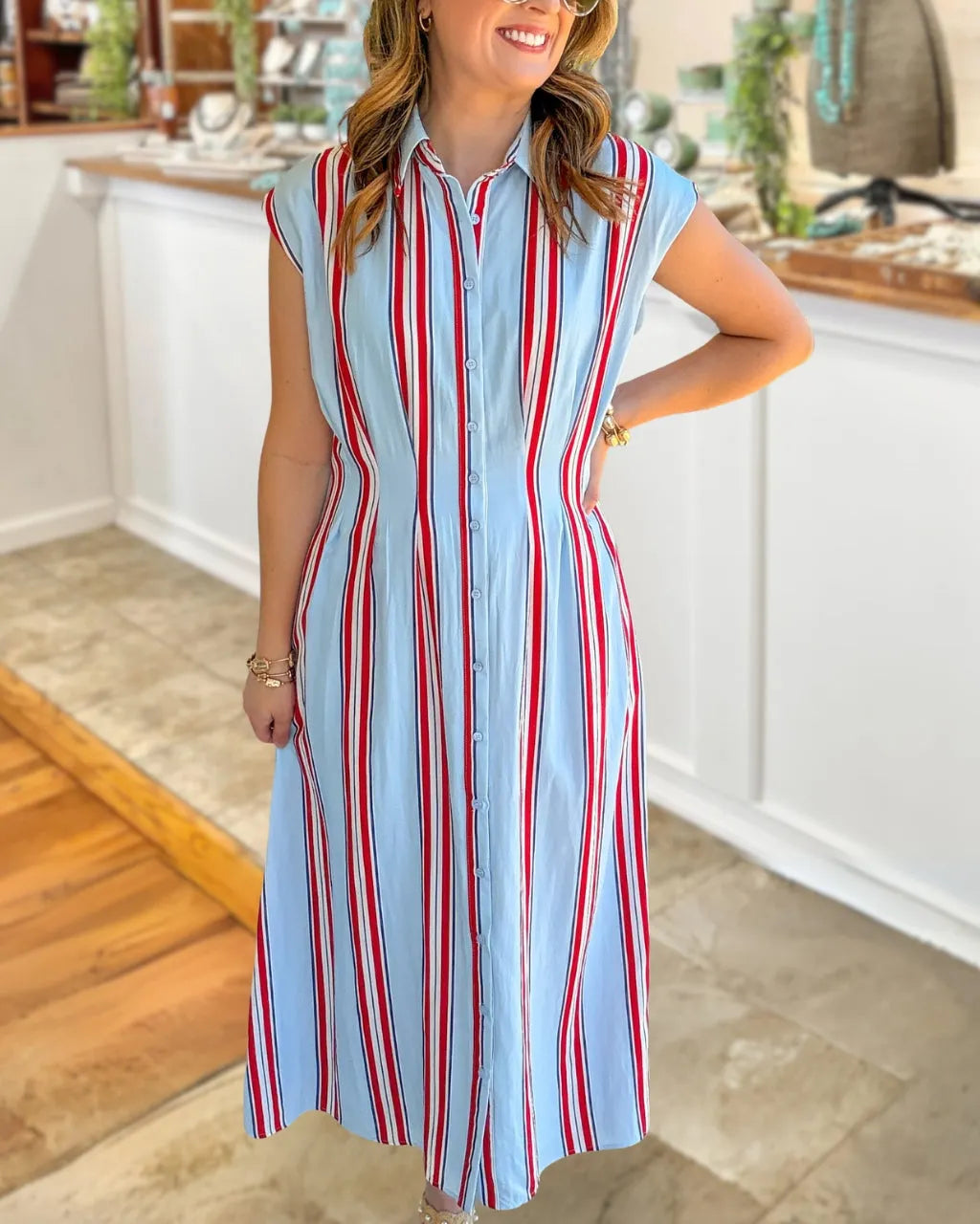 Summer Plans Striped Midi Dress