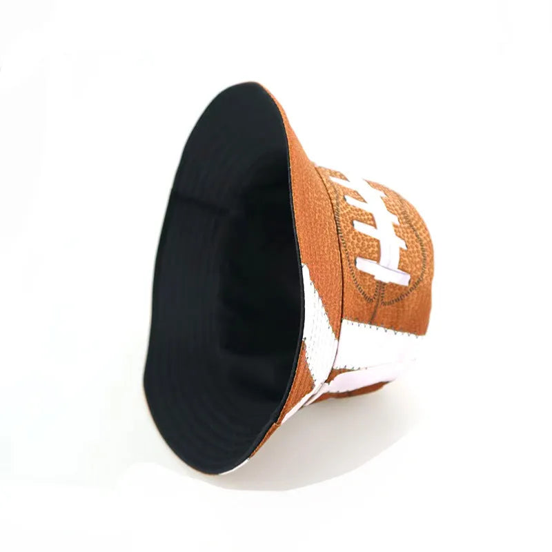 Football-textured Stitched Bucket Hat